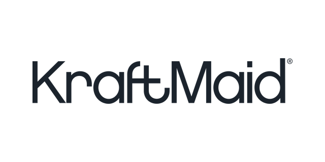 KraftMaid logo: we install KraftMaid products for kitchen remodeling