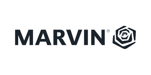 Marvin logo: we install Marvin windows and doors