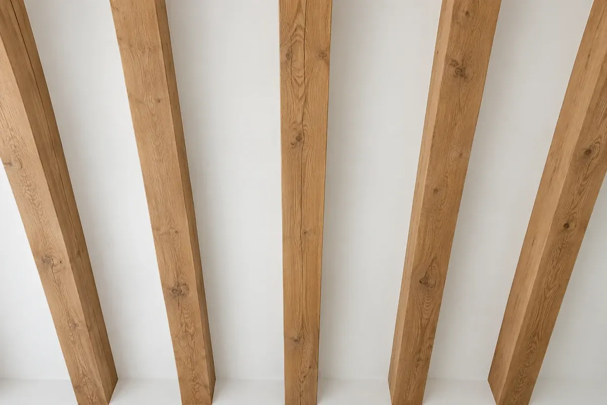 Ceiling with wood beams