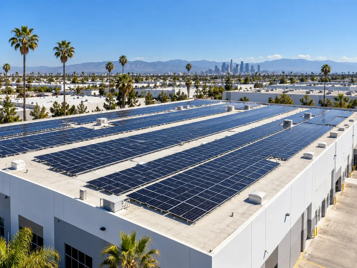 Commercial and industrial solar in Los Angeles, CA: warehouse rooftops