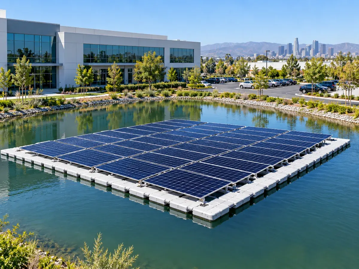 Floating solar system in Los Angeles, CA: commercial properties