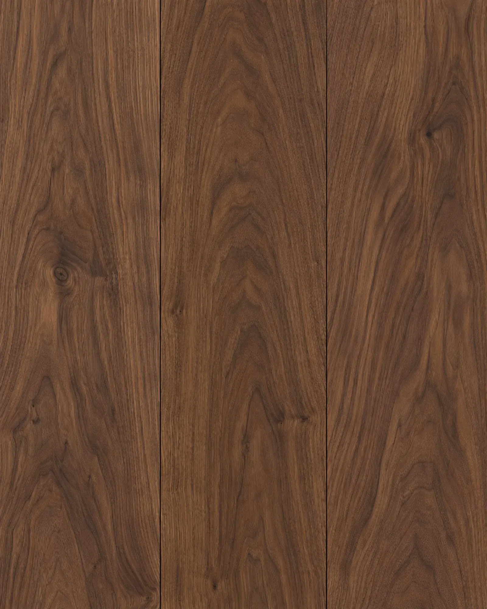 Warm Walnut hardwood planks, close-up (representative image)