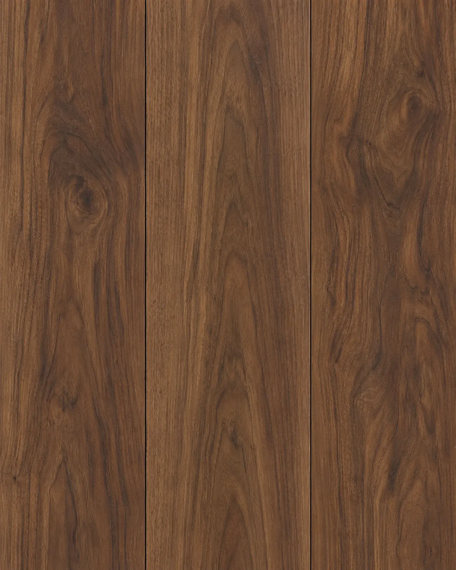 Warm Walnut laminate planks, close-up (representative image)