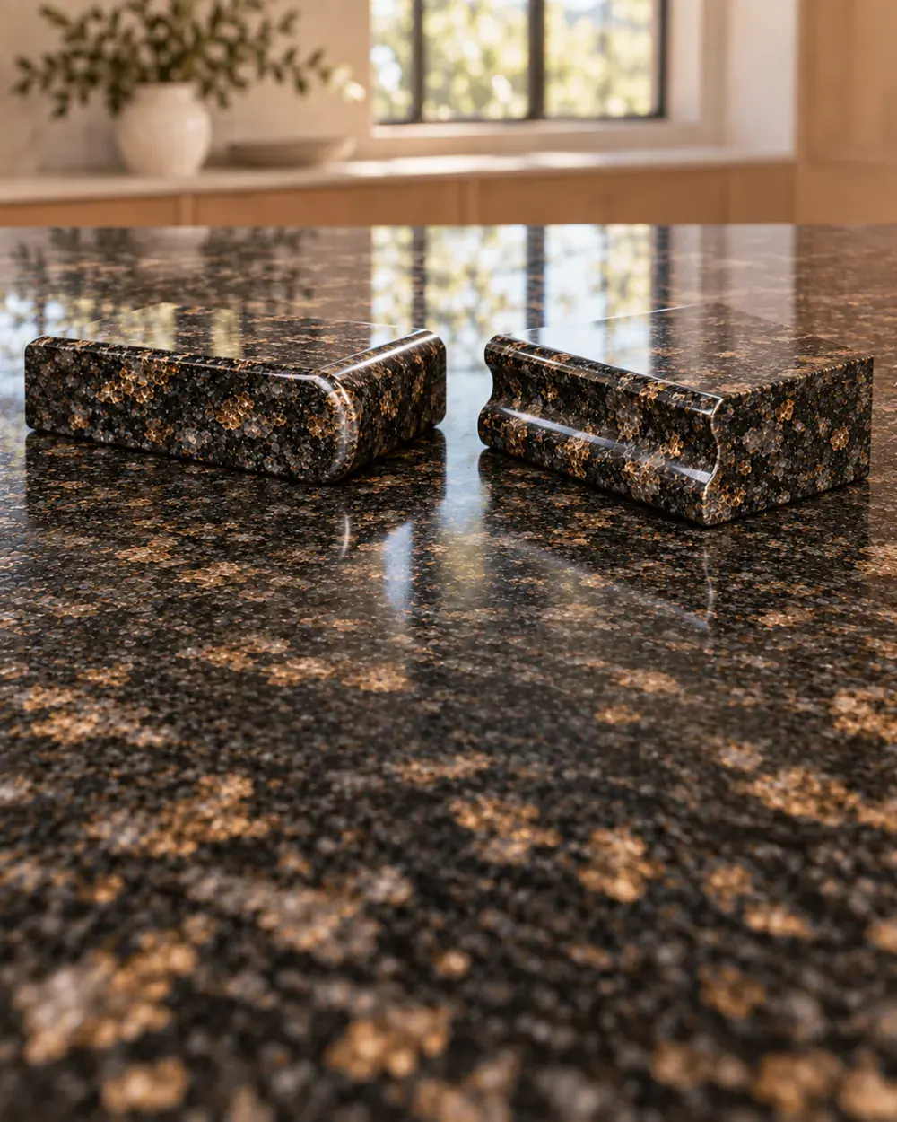 Granite countertop edge profiles in Los Angeles, CA: bullnose and ogee granite edges