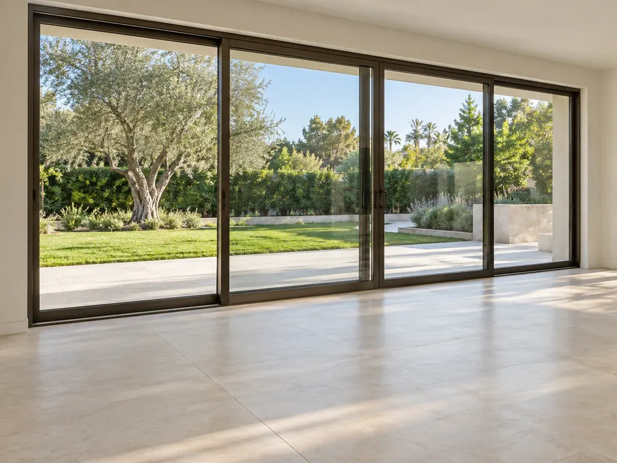 Sliding door replacement in Los Angeles, CA: large sliding glass door to the backyard