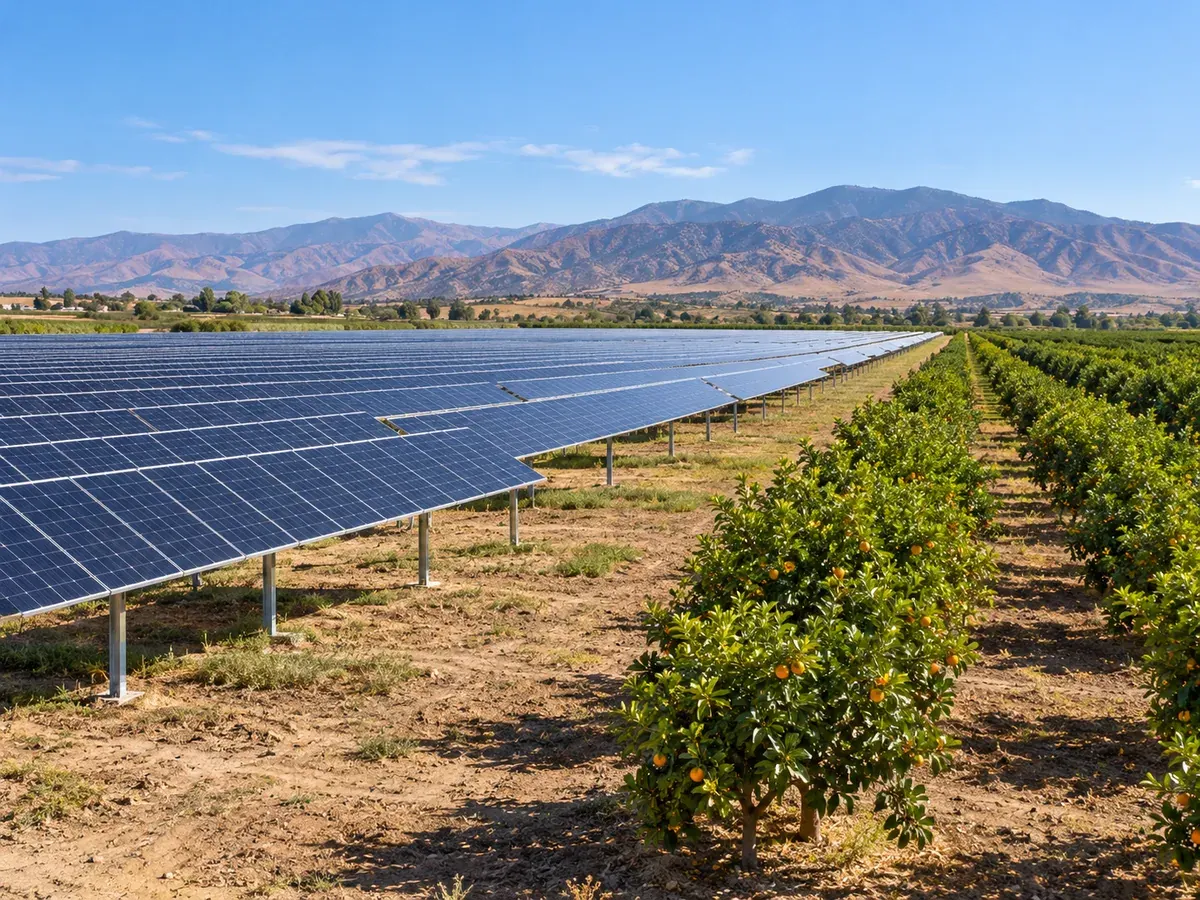 Solar power plant in Los Angeles, CA: agricultural land